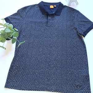 Boss Navy and White Mens Polo Shirt. Size XL. #10-0217 NWOT